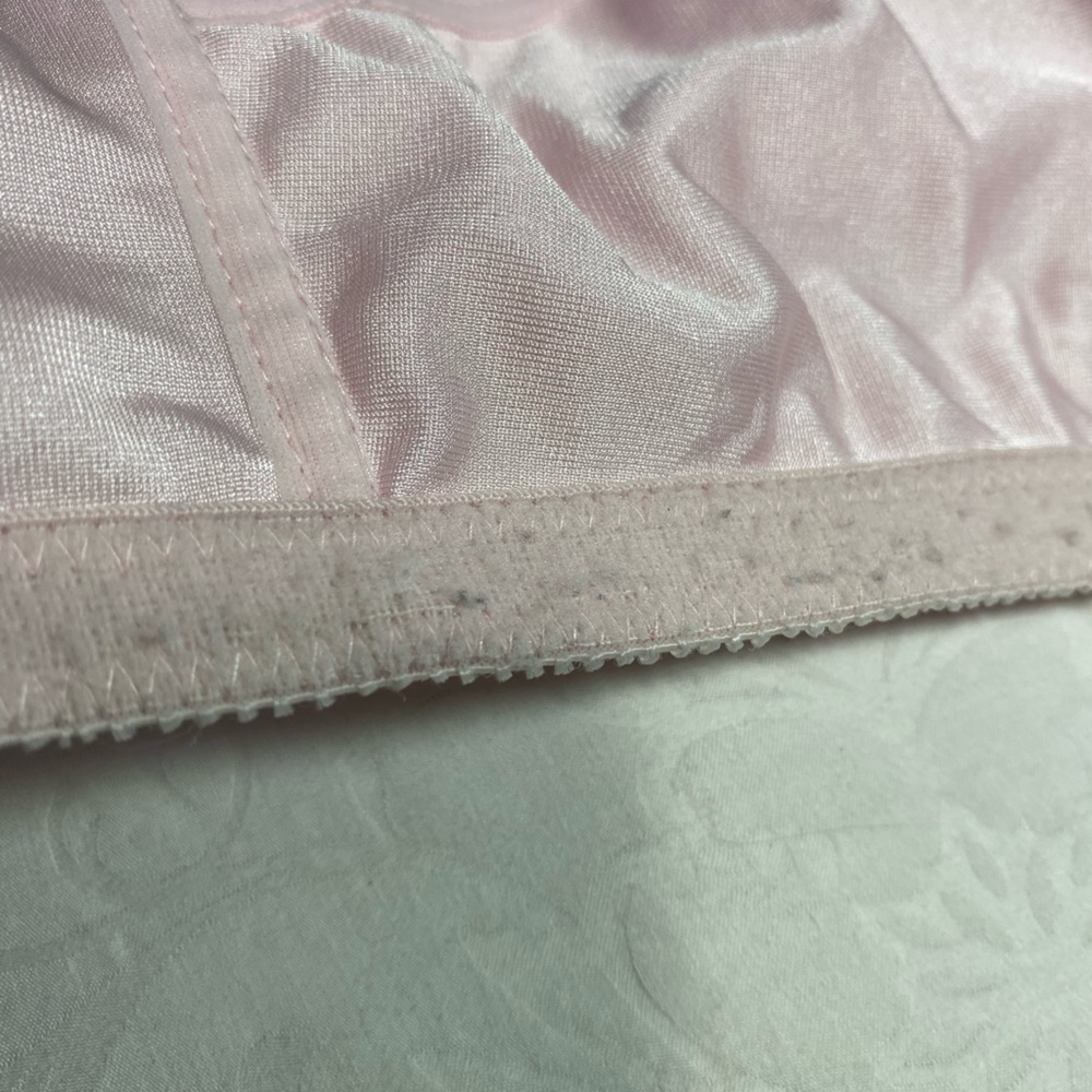 Vintage Pink Silver Detail Wireless Bra Spft Cup Lounge 50s Style Pastel 42C - Picture 4 of 9